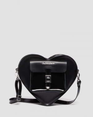 Bolsos y Mochilas Dr Martens Heart Shaped Cuero Backpack (Kiev) Negras | FN34-V0YR