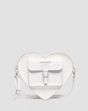 Bolsos y Mochilas Dr Martens Heart Shaped Cuero Backpack (Kiev) Blancas | MM69-I8WM