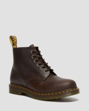 Botas Dr Martens 101 Crazy Horse Cuero Ankle Boots (Crazy Horse) Marrones Oscuro | ZX53-I2AC