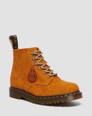 Botas Dr Martens 101 Made in England Hardware Gamuza Ankle Boots Amarillo | PY18-Y2IH