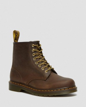 Botas Dr Martens 1460 Crazy Horse Cuero Encaje Up Boots (Crazy Horse) Marrones | OC45-W6PF