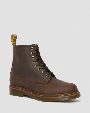 Botas Dr Martens 1460 Crazy Horse Cuero Encaje Up Boots (Crazy Horse) Marrones | KS81-B3TC