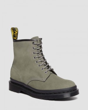 Botas Dr Martens 1460 Milled Nubuck Cuero Encaje Up Boots (Milled Nubuck Wp) Gris | AH83-D8HK