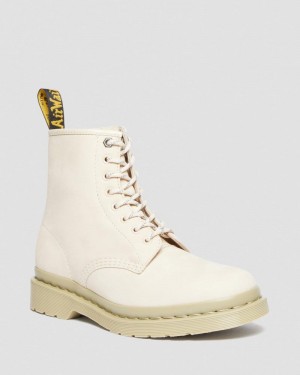 Botas Dr Martens 1460 Mono Milled Nubuck Cuero Encaje Up Boots (Milled Nubuck Wp) Beige | IF33-M6AC