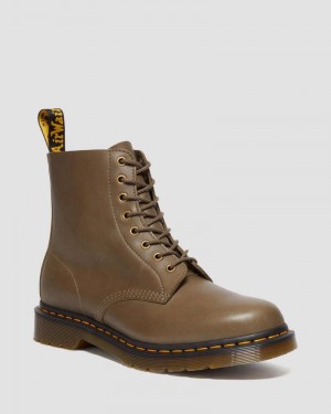 Botas Dr Martens 1460 Pascal Carrara Cuero Encaje Up Boots (Carrara) Verde Oliva | ZL71-R2JA