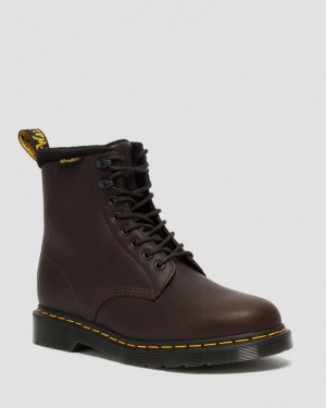 Botas Dr Martens 1460 Pascal Warmwair Cuero Encaje Up Boots (Valor Wp) Marrones Oscuro | AC60-S6DX