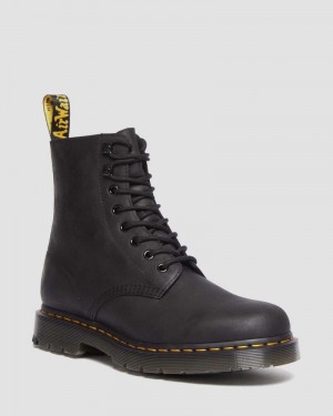 Botas Dr Martens 1460 Pascal Wintergrip Outlaw Cuero Encaje Up Boots (Outlaw) Negras | TD16-Q1XV