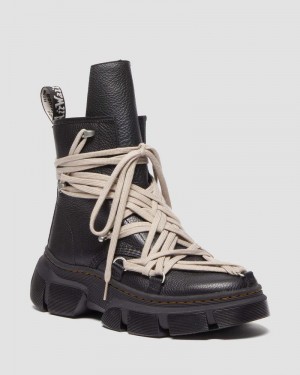 Botas Dr Martens 1460 Rick Owens DMXL Megalace Cuero Encaje Up Boots (Lunar) Negras | IL72-B6KA