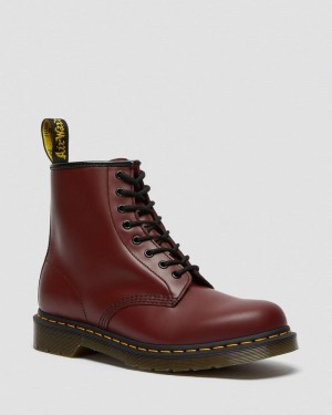 Botas Dr Martens 1460 Smooth Cuero Encaje Up Boots (Smooth Cuero) Rojas | WB16-S8ZK