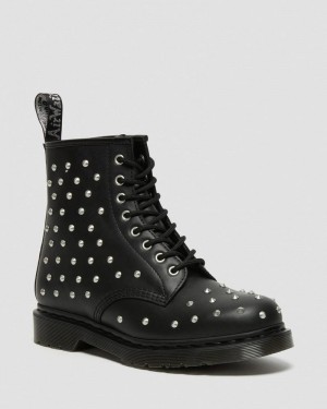 Botas Dr Martens 1460 Stud Wanama Cuero Encaje Up Boots (Wanama) Negras | GH99-K0QG