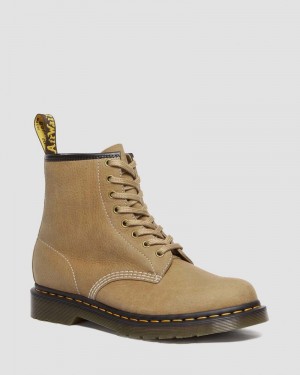 Botas Dr Martens 1460 Tumbled Nubuck Cuero Encaje Up Boots (Tumbled Nubuck) Savannah Tan | KA00-E2JQ