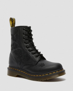 Botas Dr Martens 1460 Vonda Mono - Floral Boots (Softy T) Negras | KR77-G5QD