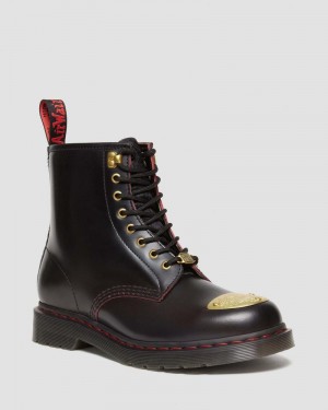 Botas Dr Martens 1460 Year of the Dragon Cuero Encaje Up Boots (Smooth Slice+Hair On) Negras Rojas Negras | SM40-Z6QZ