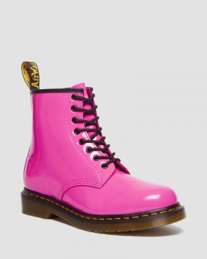 Botas Dr Martens 1460 - Charol Cuero Encaje Up Boots (Charol Cuero) Rosas | PO62-X1OX