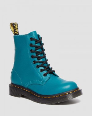 Botas Dr Martens 1460 - Pascal Virginia Cuero Boots (Virginia) Verde | GM43-Q0XQ