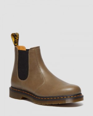 Botas Dr Martens 2976 Carrara Cuero Chelsea Boots (Carrara) Verde Oliva | ZT97-K5ZV