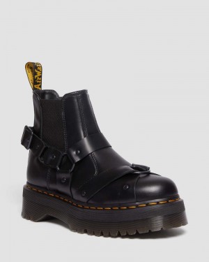 Botas Dr Martens 2976 Harness Cuero Plataforma Chelsea Boots (Paris) Negras | ZV60-G3MG