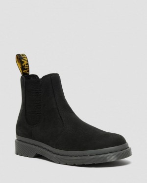 Botas Dr Martens 2976 Mono Milled Nubuck Cuero Chelsea Boots (Milled Nubuck Wp) Negras | WE00-K8XX