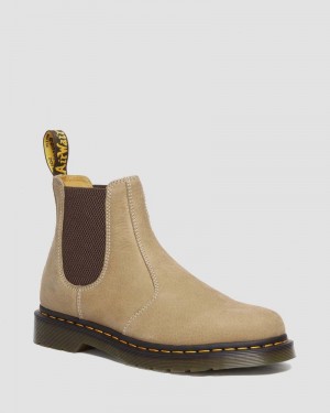 Botas Dr Martens 2976 Tumbled Nubuck Cuero Chelsea Boots (Tumbled Nubuck) Savannah Tan | XV60-F3XK