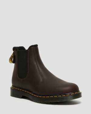 Botas Dr Martens 2976 Warmwair Cuero Chelsea Boots (Valor Wp) Marrones Oscuro | NM78-D8IF