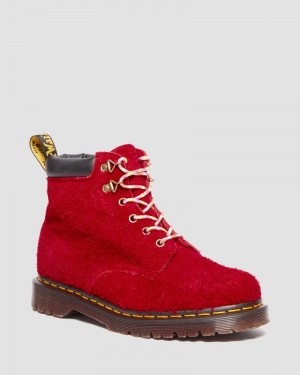 Botas Dr Martens 939 Ben Gamuza Acolchado Collar Encaje Up Boots (Long Napped Gamuza) Rojas | EC52-Y5FZ