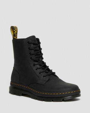 Botas Dr Martens Combs Cuero Casuales Boots (Wyoming) Negras | AV10-H7KG