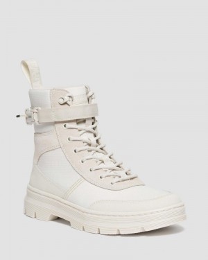 Botas Dr Martens Combs Tech Poly & Gamuza Casuales Boots (Poly Ripstop + Eh Gamuza + Ajax) Off White/Natural | RV65-O1ZS