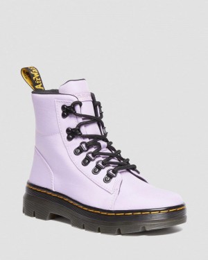 Botas Dr Martens Combs - Nylon & Cuero Casuales Boots (Cyclone Nylon) Lilac | OO16-G4BV