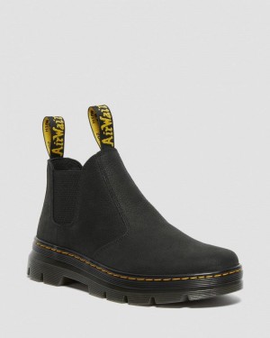 Botas Dr Martens Hardie II Cuero Chelsea Trabajo Boots (Pit Quarter) Negras | QV18-G7GD