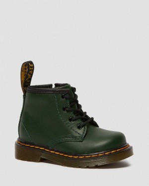 Botas Dr Martens Infant 1460 Cuero Encaje Up Boots (Romario) Verde | QY11-A2XR