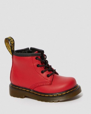 Botas Dr Martens Infant 1460 Cuero Encaje Up Boots (Romario) Rojas | BX48-E8UX