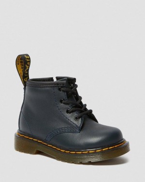 Botas Dr Martens Infant 1460 Cuero Encaje Up Boots (Romario) Azul Marino | GK86-M9XC