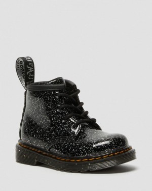 Botas Dr Martens Infant 1460 Glitter Ankle Boots (Cosmic Glitter) Negras | CL58-K6OY