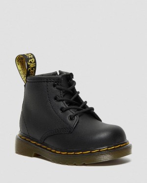 Botas Dr Martens Infant 1460 Softy T Cuero Encaje Up Boots (Softy T) Negras | JT75-M7AN