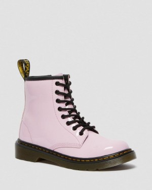 Botas Dr Martens Junior 1460 Charol Cuero Encaje Up Boots (Charol Cuero) Rosas | FW72-T8EH