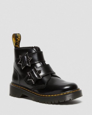 Botas Dr Martens Junior Devon Bex Cuero Ankle Boots (Lissome) Negras | WO72-E8TH