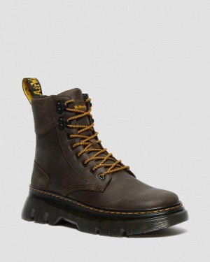 Botas Dr Martens Tarik Crazy Horse Cuero Utility Boots (Crazy Horse) Marrones Oscuro | KA63-Z0PX