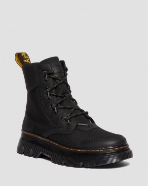 Botas Dr Martens Tarik Cuero & Nylon Utility Boots (Waxed Full Grain+Hydro+ Recycled Nylon Ripstop) Negras | XG47-C1SF