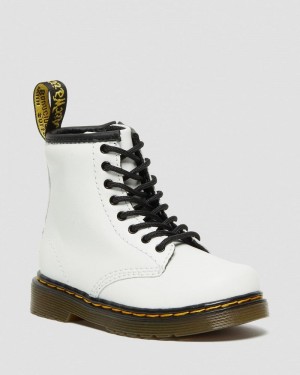 Botas Dr Martens Toddler 1460 Cuero Encaje Up Boots (Romario) Blancas | VV24-I8TP