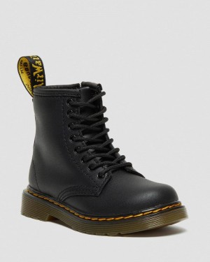 Botas Dr Martens Toddler 1460 Softy T Cuero Encaje Up Boots (Softy T) Negras | XD85-S5FK