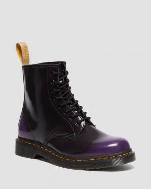 Botas Dr Martens Vegan 1460 Encaje Up Boots (Oxford Rub Off) Moradas | AO71-I5XX