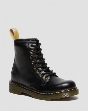 Botas Dr Martens Vegan Junior 1460 Encaje Up Boots (Newbury Tumble) Negras | KD80-M3JL