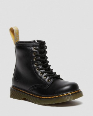 Botas Dr Martens Vegan Toddler 1460 Encaje Up Boots (Newbury Tumble) Negras | SN22-V3LA