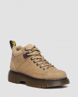 Botas Dr Martens Woodard Tumbled Nubuck Cuero Low Casuales Boots (Tumbled Nubuck) Savannah Tan | XQ28-L8RH