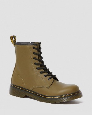 Botas Dr Martens Youth 1460 Cuero Encaje Up Boots (Romario) Verde Oliva | BB22-G7GA