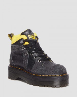 Botas Dr Martens Zuma Milled Nappa Cuero & Gamuza Hiker Estilo Boots Negras | VG11-E7WT