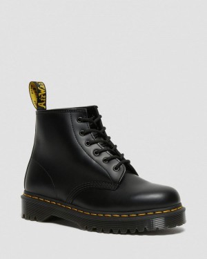 Botas de Plataforma Dr Martens 101 Bex Smooth Cuero Ankle Boots (Smooth Cuero) Negras | QK42-Q3VA