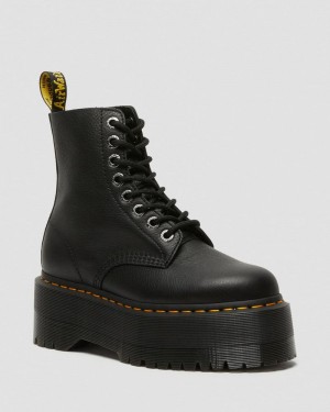 Botas de Plataforma Dr Martens 1460 Pascal Max Cuero Plataforma Boots (Pisa) Negras | RQ29-P7LD