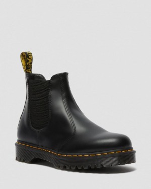 Botas de Plataforma Dr Martens 2976 Bex Smooth Cuero Chelsea Boots (Smooth Cuero) Negras | XA45-L7EC