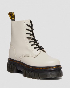 Botas de Plataforma Dr Martens Audrick Nappa Cuero Plataforma Ankle Boots (Nappa Lux) Gris | GN35-Y9ZG